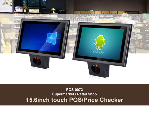 Συστήματα POS Windows/Android10.0 με οθόνη αφής 15,6 ιντσών και ενσωματωμένο σαρωτή barcode